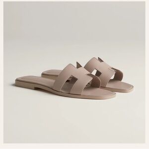 Hermes Orans Sandals Beige Mastic 39.5